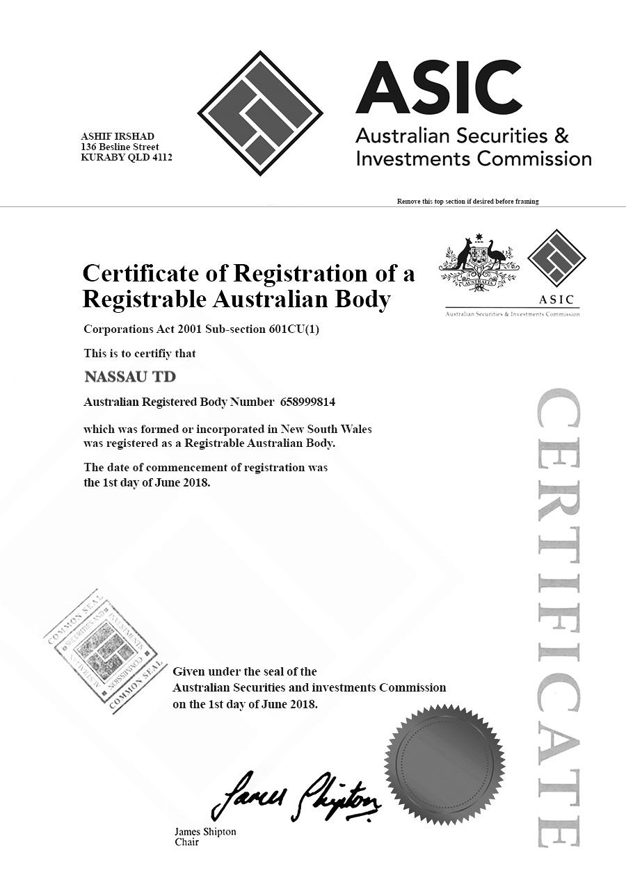 Certificate 1